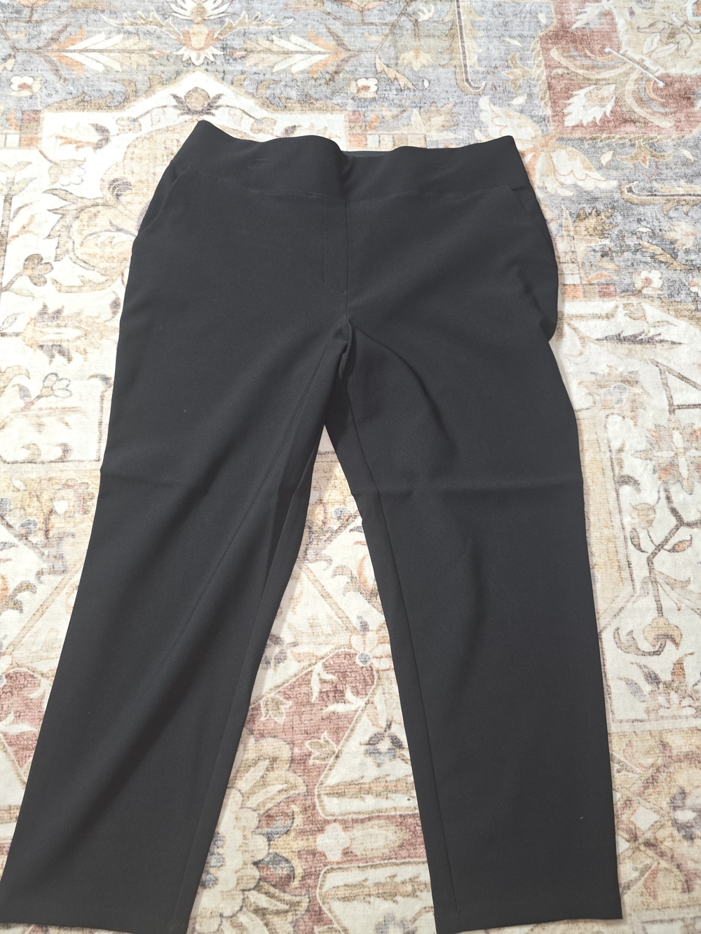 Nine West Black Straight-Leg Pull-On Dress Pants